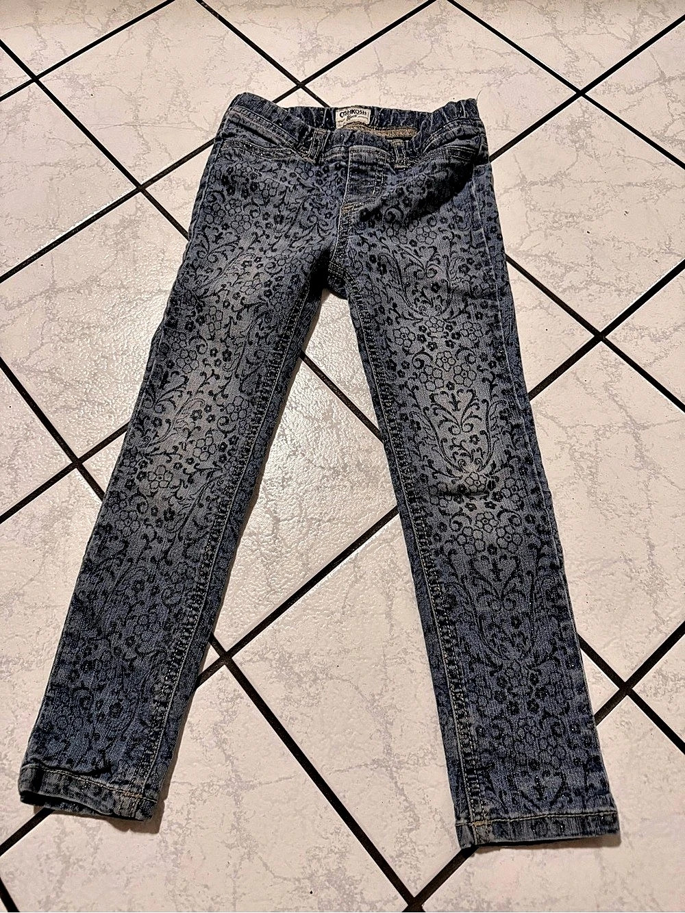 Osh Kosh Floral Straight Leg legging Jeans in Blue